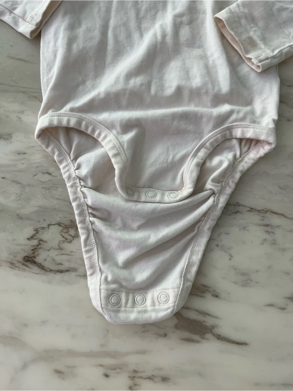 H&M Cream Long-Sleeve Ruffle Neck Baby One-Piece